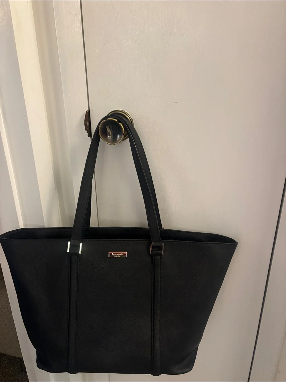Kate Spade Large Solid Black Tote Shoulder Purse Used